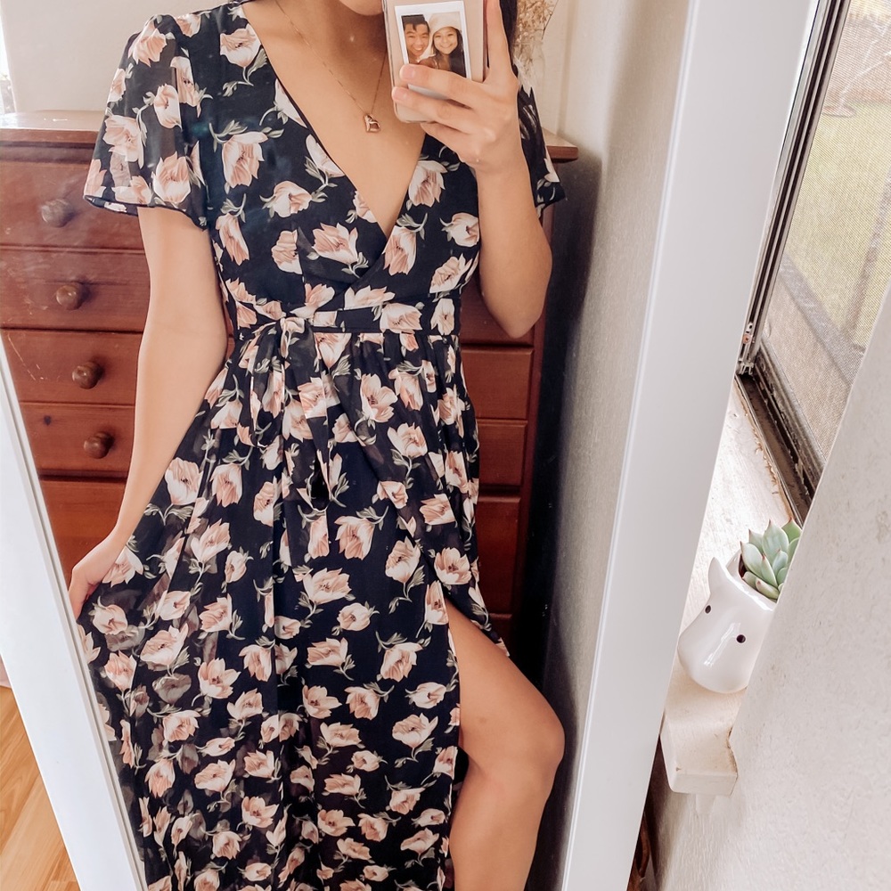 Forever 21 Floral Maxi Wrap Dress